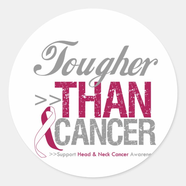 Tougher Than Cancer - Head and Neck Cancer Classic Round Sticker (Front)