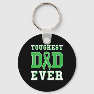 Toughest Dad Ever - Kidney Disease Green Awareness Key Ring