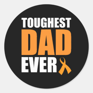 Toughest Dad Ever Leukaemia Awareness Cancer Survi Classic Round Sticker