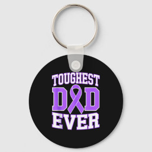 Toughest dad lupus awareness fighter sle purple key ring