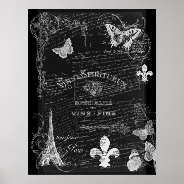 Toujours Paris Collage Art Poster (Front)