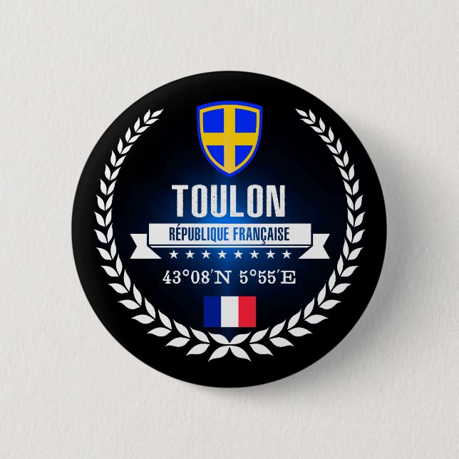 Toulon 6 Cm Round Badge (Front)