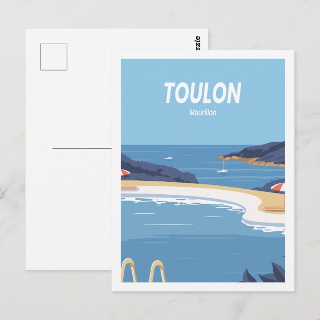 Toulon Mourillon Famous Travel Place Illustration Postcard (Front/Back)