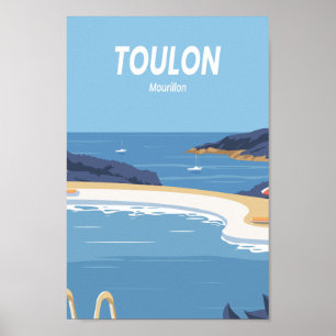 Toulon Mourillon Famous Travel Place Illustration Poster