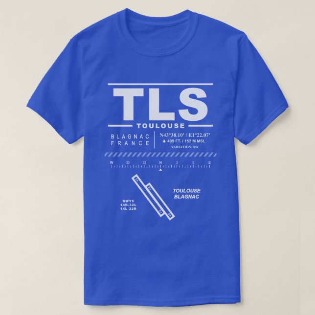 Toulouse Blagnac Airport TLS T-Shirt (Design Front)