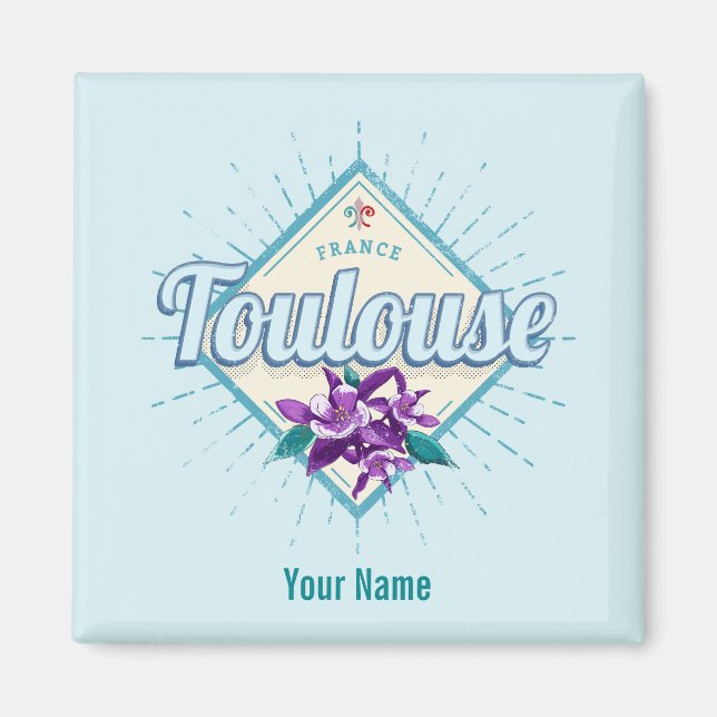 Toulouse City France Retro Violets Vintage Souveni Magnet (Front)