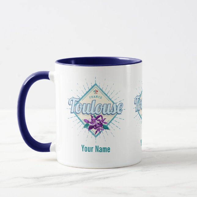 Toulouse City France Retro Violets Vintage Souveni Mug (Left)