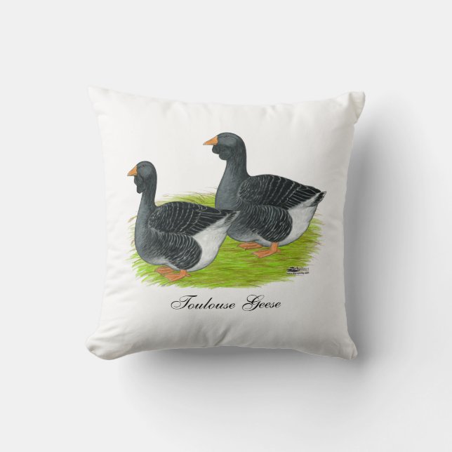 Toulouse Dewlap Geese Cushion (Front)