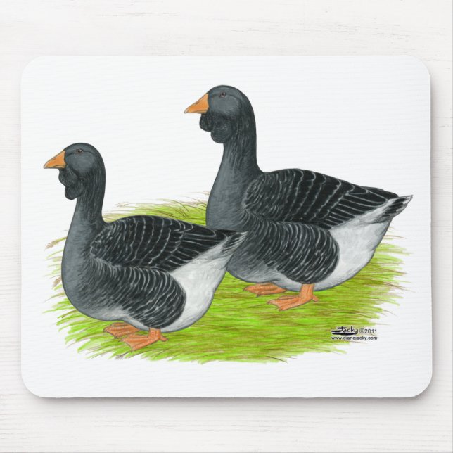 Toulouse Dewlap Geese Mouse Mat (Front)