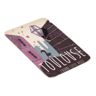 Toulouse France cartoon travel poster Magnet