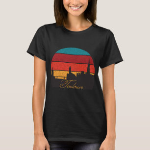Toulouse France Historic Skyline Retro Travel T-Shirt