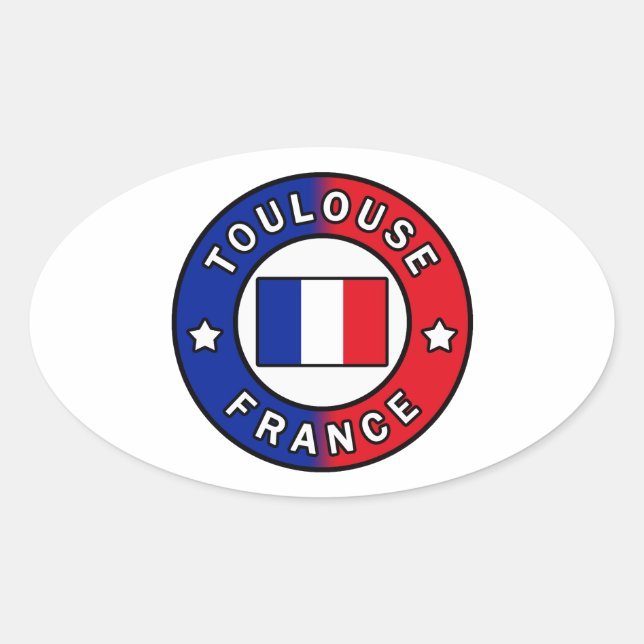Toulouse France Oval Sticker (Front)