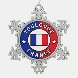 Toulouse France Snowflake Pewter Christmas Ornament