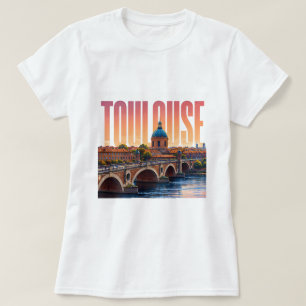 Toulouse France Travel Pink City Charm T-Shirt