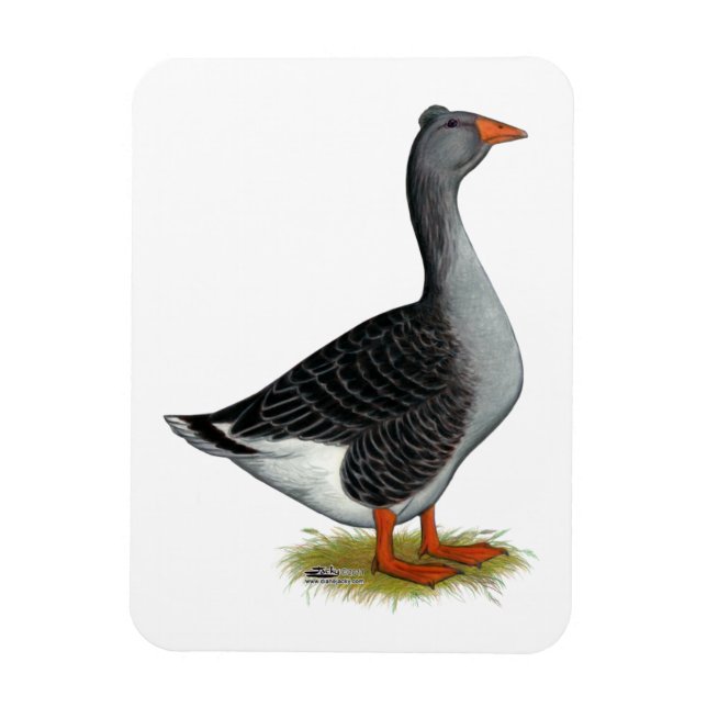Toulouse Goose Tufted Magnet (Vertical)