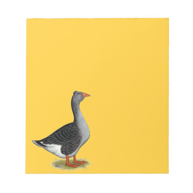 Toulouse Goose Tufted Notepad (Front)