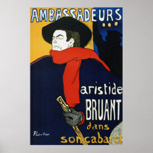 Toulouse-Lautrec Ambassadors Aristide Bruant Poster