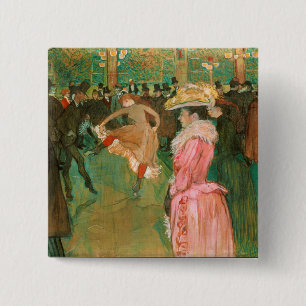 Toulouse-Lautrec - At the Rouge, The Dance 15 Cm Square Badge