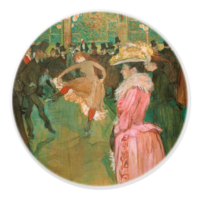 Toulouse-Lautrec - At the Rouge, The Dance Ceramic Knob (Front)