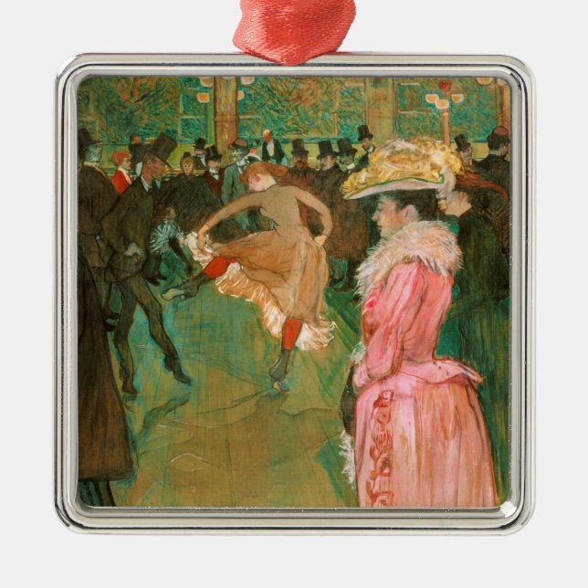 Toulouse-Lautrec - At the Rouge, The Dance Metal Tree Decoration (Front)