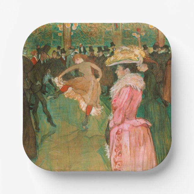 Toulouse-Lautrec - At the Rouge, The Dance Paper Plate (Front)