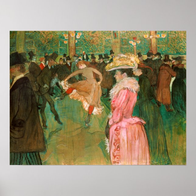 Toulouse-Lautrec - At the Rouge, The Dance Poster (Front)