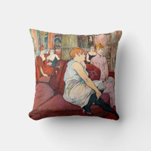 Toulouse-Lautrec - At the Salon, rue des Moulins Cushion