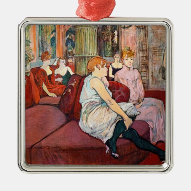 Toulouse-Lautrec - At the Salon, rue des Moulins Metal Tree Decoration (Front)