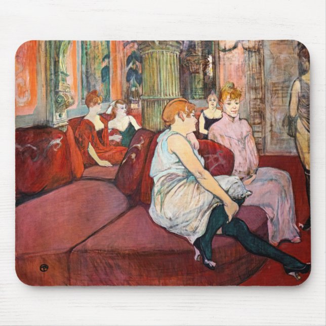 Toulouse-Lautrec - At the Salon, rue des Moulins Mouse Mat (Front)