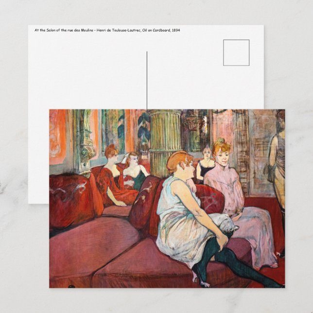 Toulouse-Lautrec - At the Salon, rue des Moulins Postcard (Front/Back)
