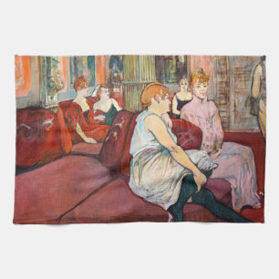 Toulouse-Lautrec - At the Salon, rue des Moulins Tea Towel