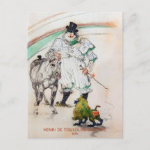 Toulouse-Lautrec, Circus Clown w Horse and Monkey