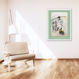 Toulouse-Lautrec, Circus Clown w Horse and Monkey  Poster