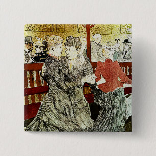 Toulouse-Lautrec - Dancing at Rouge 15 Cm Square Badge