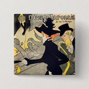 Toulouse-Lautrec - Divan Japonais 15 Cm Square Badge