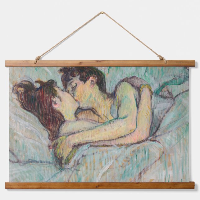 Toulouse-Lautrec - In Bed, The Kiss Hanging Tapestry (Front)