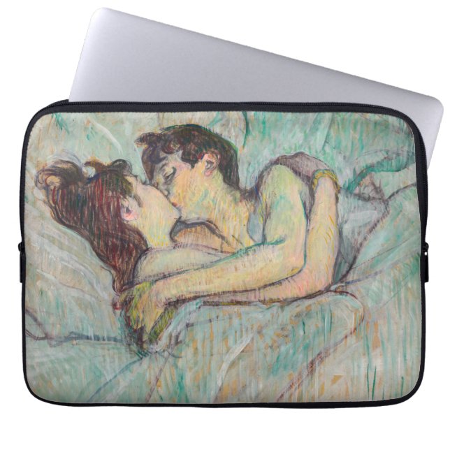 Toulouse-Lautrec - In Bed, The Kiss Laptop Sleeve (Front)