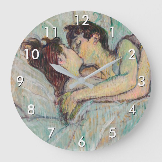 Toulouse-Lautrec - In Bed, The Kiss Large Clock (Front)