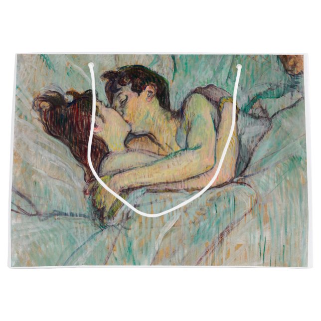 Toulouse-Lautrec - In Bed, The Kiss Large Gift Bag (Front)
