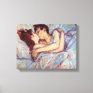 Toulouse Lautrec - In Bed The Kiss Lesbian Lovers Canvas Print
