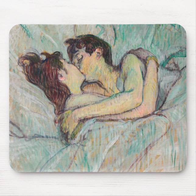 Toulouse-Lautrec - In Bed, The Kiss Mouse Mat (Front)