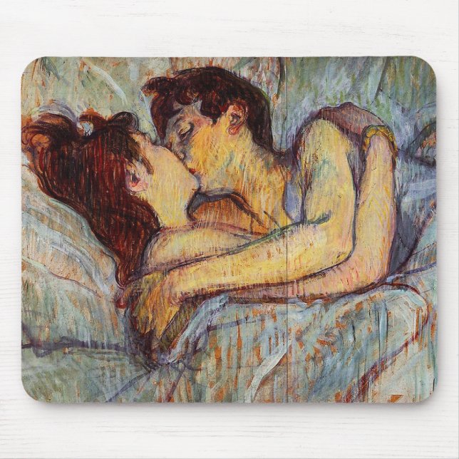 Toulouse-Lautrec In Bed The Kiss Mouse Pad (Front)