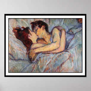 Toulouse Lautrec - In Bed - The Kiss Poster