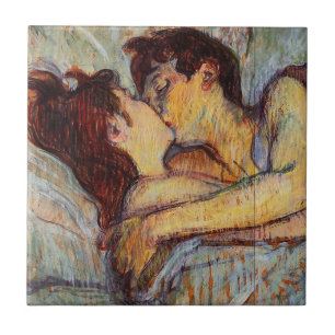 Toulouse-Lautrec In Bed The Kiss Tile