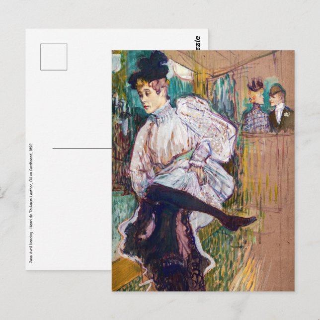 Toulouse-Lautrec - Jane Avril Dancing Postcard (Front/Back)