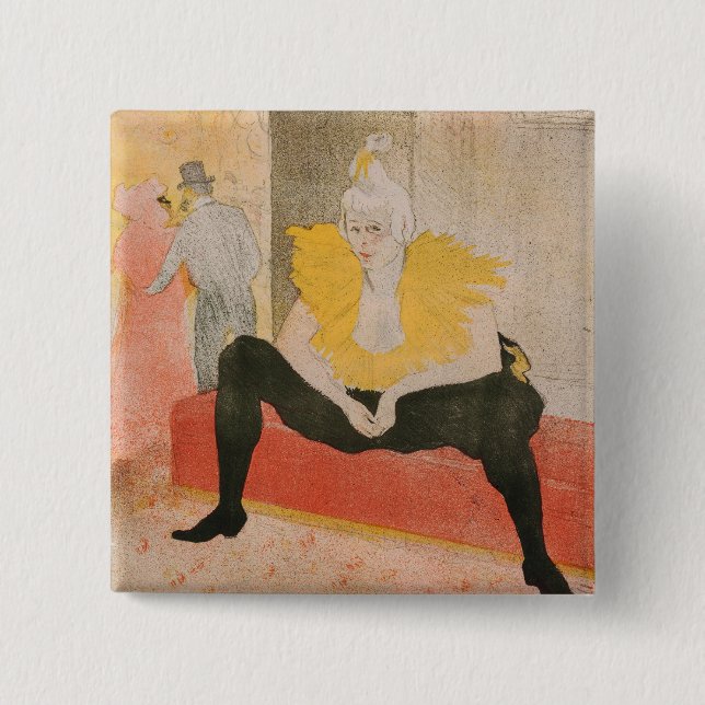 Toulouse-Lautrec - Mademoiselle Cha-u-kao Seated 15 Cm Square Badge (Front)
