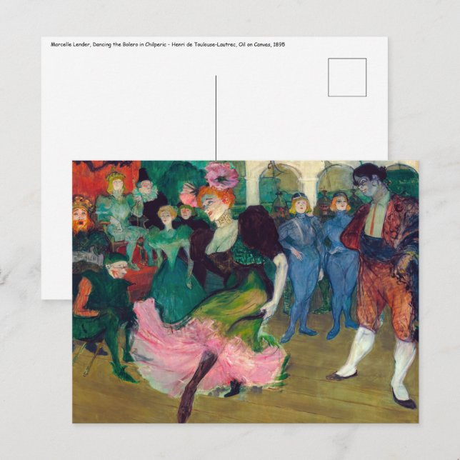 Toulouse-Lautrec - Marcelle Lender, Dancing Bolero Postcard (Front/Back)