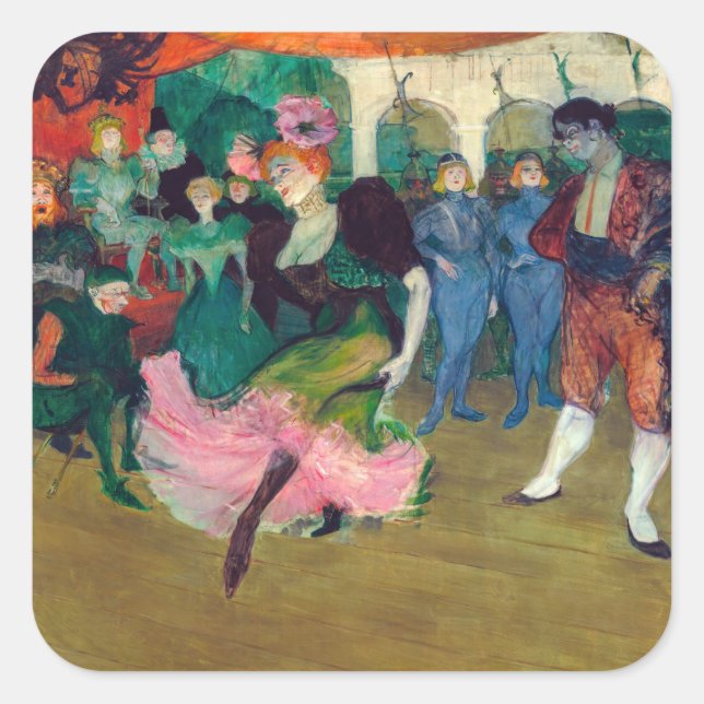 Toulouse-Lautrec - Marcelle Lender, Dancing Bolero Square Sticker (Front)