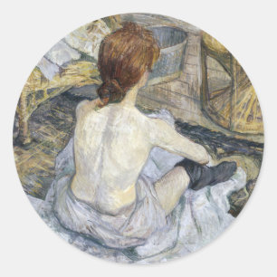 Toulouse-Lautrec - Rousse / La Toilette Classic Round Sticker