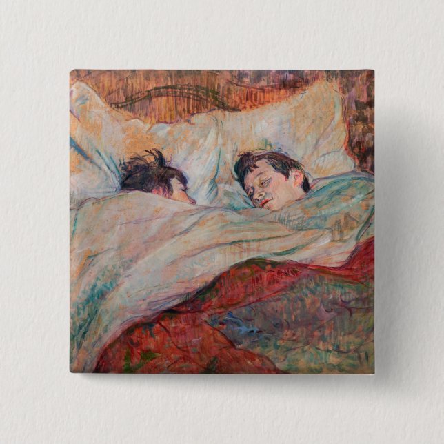 Toulouse-Lautrec - The Bed 15 Cm Square Badge (Front)